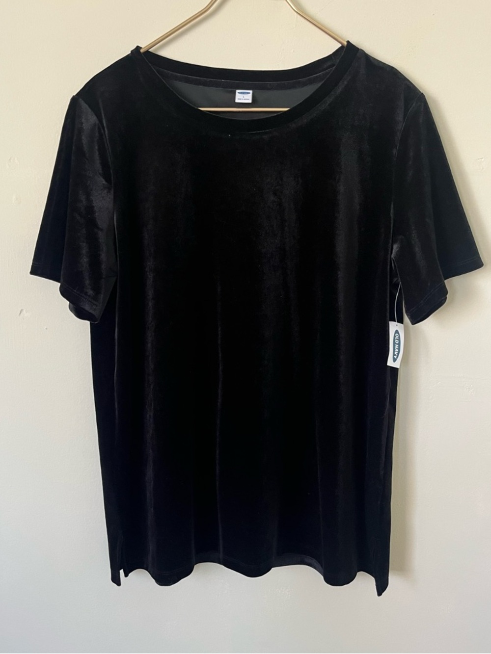 Old Navy Black Velvet Whimsigoth emo grunge Tee size L